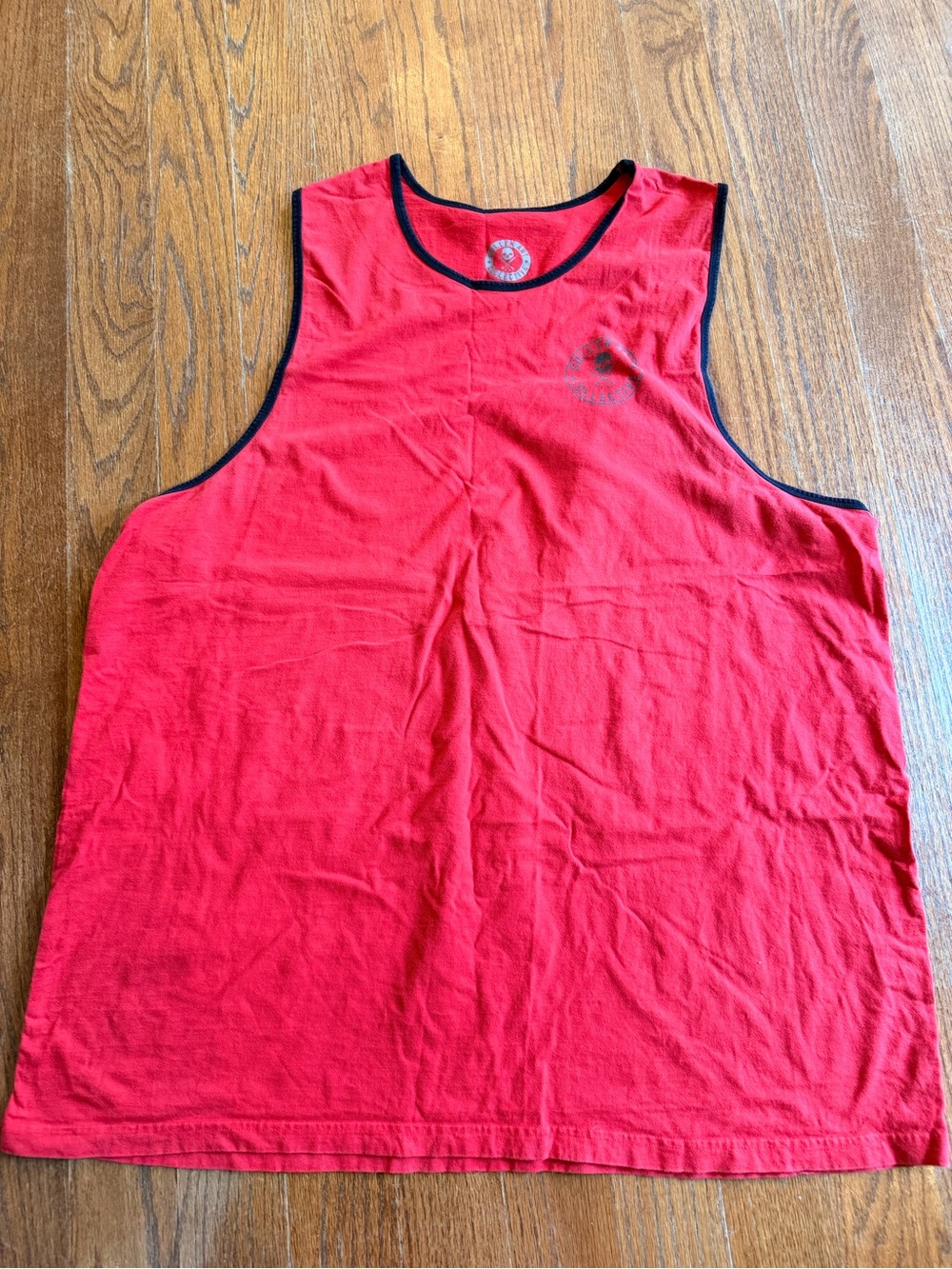Men's Red Tank Top with Black Trim